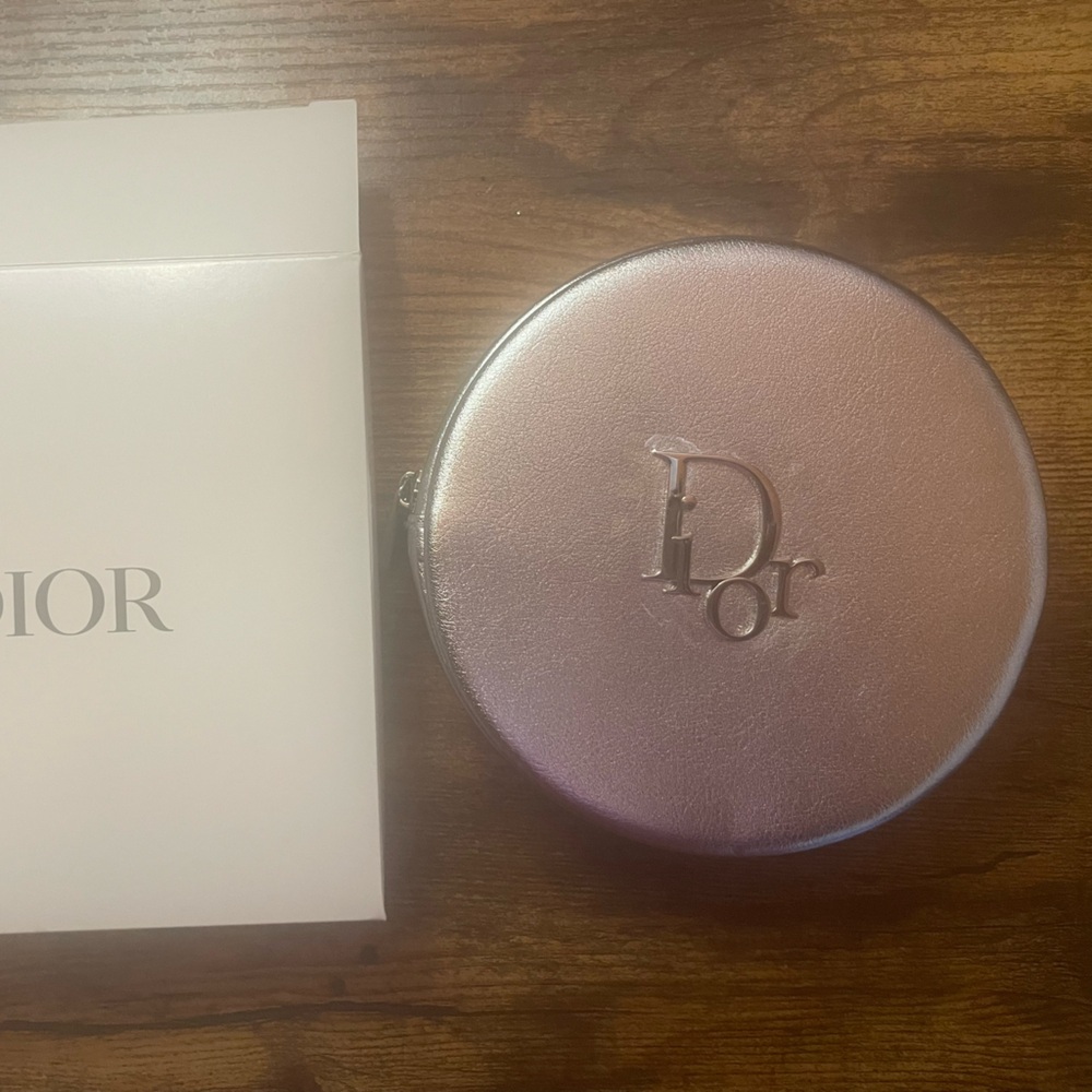 Dior Metallic silver Round pouch